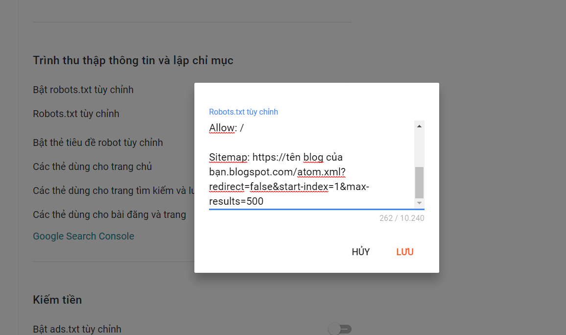 cách tạo sitemap cho blogspot